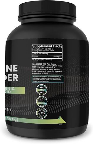 PURE ORIGINAL INGREDIENTS Glycine Powder, 5 lb, No Magnesium or Rice Fillers, Lab Verified in Saudi Arabia