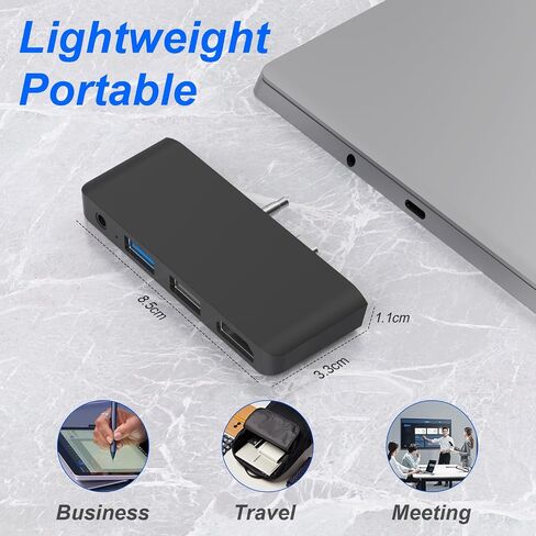 محطة إرساء Surface Go Hub لملحقات Microsoft Surface Go 4/3/2/1 مع 4K HDMI، USB 3.0، USB 2.0، محول صوت/سماعة رأس 3.5 مم، محول USB C محمول لـ Surface Go/Go 2 /Go 3 /Go 4 in Saudi Arabia