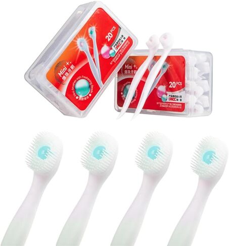 Mini Brushes-Disposable Toothbrushes Portable for Work or Trave 20 pcs (Mint) in Saudi Arabia