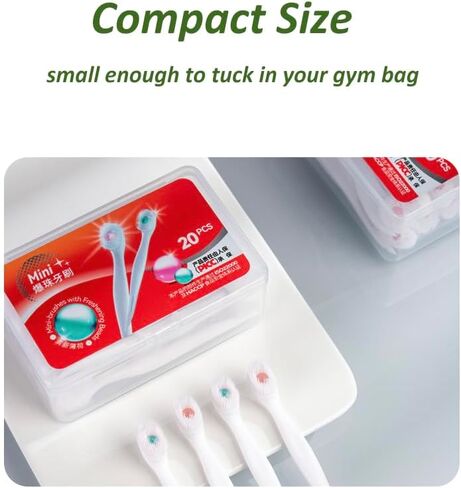 Mini Brushes-Disposable Toothbrushes Portable for Work or Trave 20 pcs (Mint) in Saudi Arabia