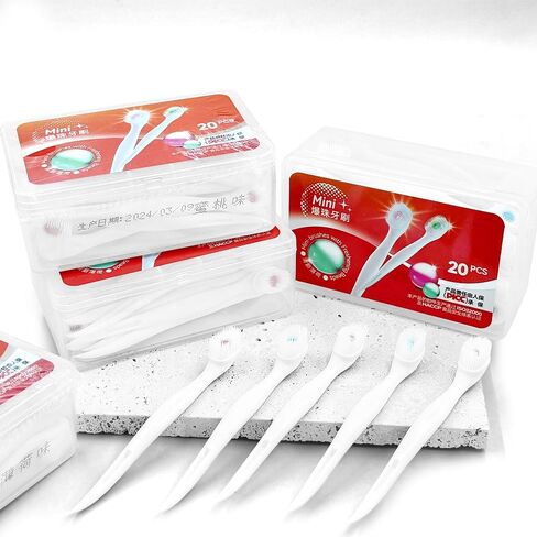 Mini Brushes-Disposable Toothbrushes Portable for Work or Trave 20 pcs (Mint) in Saudi Arabia