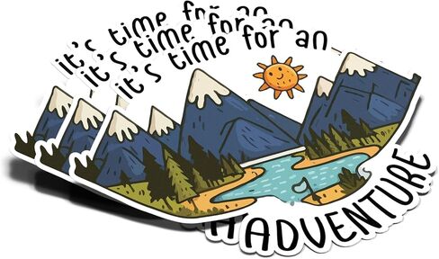 (3 قطع) ملصق It's Time for an Adventure ملصق للتخييم والمشي لمسافات طويلة في الجبال والسفر ملصق فينيل مقاوم للماء للبالغين لأجهزة الكمبيوتر المحمول Kindle Car Tumbler Water Bottle Mug وخوذة الهاتف المحمول - مقاس 3 بوصة × 2.2 بوصة in Saudi Arabia