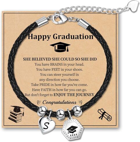 هدايا التخرج الجامعية لها 2024 أساور التخرج 2024 5th الصف 8 هدايا التخرج للفتيات في سن المراهقة ب الأساور الجلدية الأولية للنساء المجوهرات in Kuwait