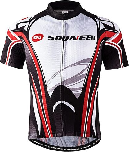 sponeed Men Bicycle Jersey Full Zipper Biking Shirt Cycling Tops Breathable in Kuwait