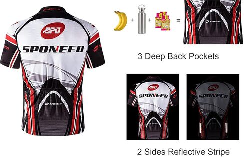 sponeed Men Bicycle Jersey Full Zipper Biking Shirt Cycling Tops Breathable in Kuwait