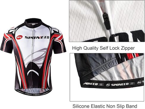 sponeed Men Bicycle Jersey Full Zipper Biking Shirt Cycling Tops Breathable in Kuwait