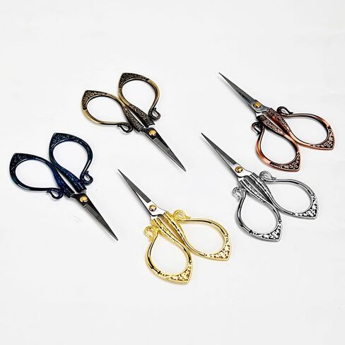4.1" Vintage Embroidery Scissors, Stainless Steel Small Sewing Scissors Sharp Shears for Sewing Crafting Art Work Cross Stitch Cutting Handcraft Crochet Knitting Needlework DIY Tools Bronze in Kuwait