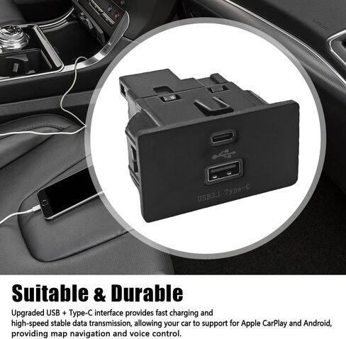وحدة USB Carplay، وحدة ترقية واجهة USB من النوع C + متوافقة مع Ford Lincoln SYNC 3 الإصدار 3.4 تدعم الشحن السريع Apple Carplay Android، تحل محل HC3Z-19A387-B in Saudi Arabia