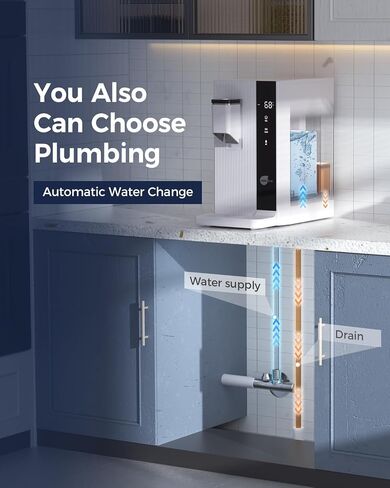 WaterFirst® Dr.Water Countertop Reverse Osmosis System, 3S Instant Heat Portable RO Water Filter, NSF/ANSI 58 Certified, 5 Stages Filtration, No Installation, 4:1 Pure to Drain in Saudi Arabia