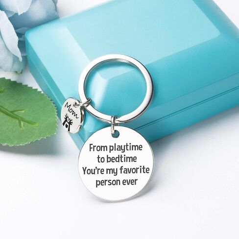 Mothers Day Gifts for Mom from Daughter - Mom Keychain from Son - From Playtime To Bedtime You're My Favorite Person Ever, Best Mom Ever Mom Gifts for Her Day Birthday Christmas from Children Kids in Saudi Arabia