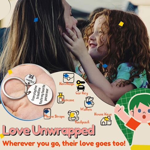 Mothers Day Gifts for Mom from Daughter - Mom Keychain from Son - From Playtime To Bedtime You're My Favorite Person Ever, Best Mom Ever Mom Gifts for Her Day Birthday Christmas from Children Kids in Saudi Arabia