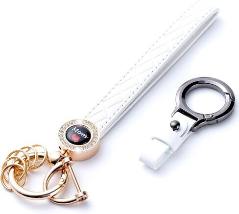Leather Wristlet Keychains, Women Car Key Fob Keychain with Letter, Cute Leather Key Chains Holder, Set of 2 in Saudi Arabia