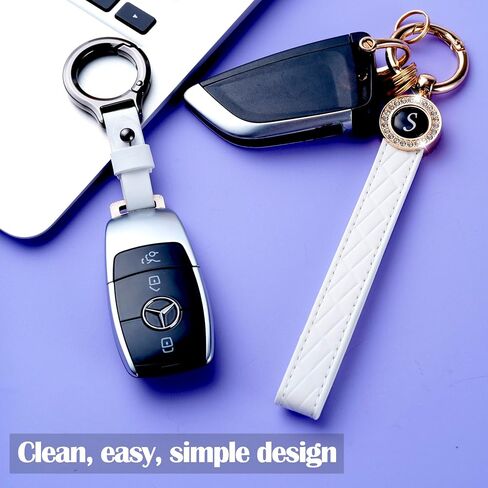 Leather Wristlet Keychains, Women Car Key Fob Keychain with Letter, Cute Leather Key Chains Holder, Set of 2 in Saudi Arabia