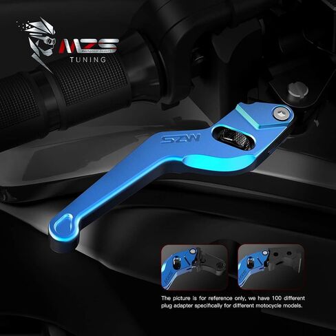 MZS Motorcycle Brake Clutch Levers Wheel Roller Adjustment Short CNC Blue ME-1428 Compatible with GSXR 600 750 1000 GSR600 GSR750 GSXS750 SFV650 SFV650 SV650 TL1000S DL650 GSX250R in Saudi Arabia