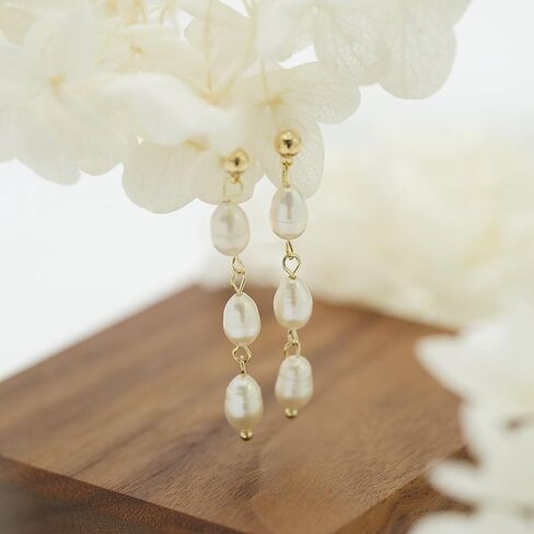 Pearl Earrings for Women Dainty Gold Pearl Drop Dangle Earrings Hypoallergenic Pearl stud Earrings Wedding Jewelry Gift for Women in Saudi Arabia