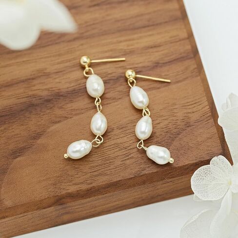 Pearl Earrings for Women Dainty Gold Pearl Drop Dangle Earrings Hypoallergenic Pearl stud Earrings Wedding Jewelry Gift for Women in Saudi Arabia