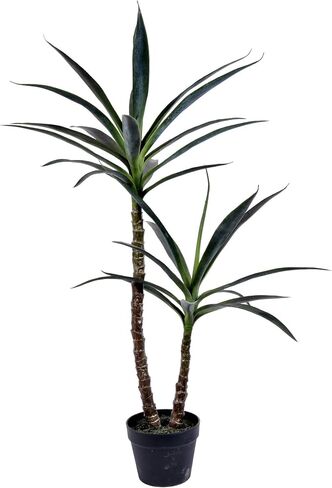 Vickerman Everyday Green Yucca Double Stem Tree 44" Tall - Silk Artificial Indoor Plant - Multi Purpose Tropical Decoration for Home Office Living Room Decor in Saudi Arabia