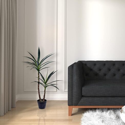 Vickerman Everyday Green Yucca Double Stem Tree 44" Tall - Silk Artificial Indoor Plant - Multi Purpose Tropical Decoration for Home Office Living Room Decor in Saudi Arabia