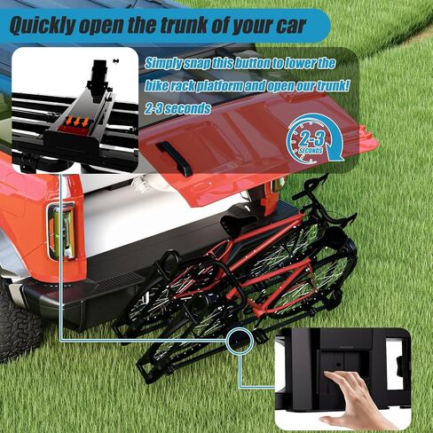 حامل الدراجة، وصلة ربط حامل الدراجة، حامل حامل الدراجة على شكل منصة 2 حامل للدراجة، مقاومة قوية للصدمات وليس من السهل هزها، مناسب لجميع الموديلات بفتحة مربعة مقاس 5 سم in Kuwait