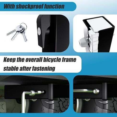 حامل الدراجة، وصلة ربط حامل الدراجة، حامل حامل الدراجة على شكل منصة 2 حامل للدراجة، مقاومة قوية للصدمات وليس من السهل هزها، مناسب لجميع الموديلات بفتحة مربعة مقاس 5 سم in Kuwait