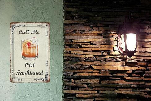 Metal Sign 8"x12" Vintage Call Me, Old Fashioned Cocktail, Retro Wall Decor Sugar Slice Orange Cherry Lemon Bourbon Funny Retro Look Tin Signs Poster for Home Living Room Bedroom Garden Cafe Bar in Saudi Arabia