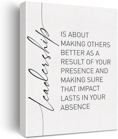 Leadership Quote Canvas Wall Art Motivational Leadership Canvas Print Painting Office Home Wall Decor Framed Leader Teacher Boss Gift 12x15 Inches （Black） in Saudi Arabia