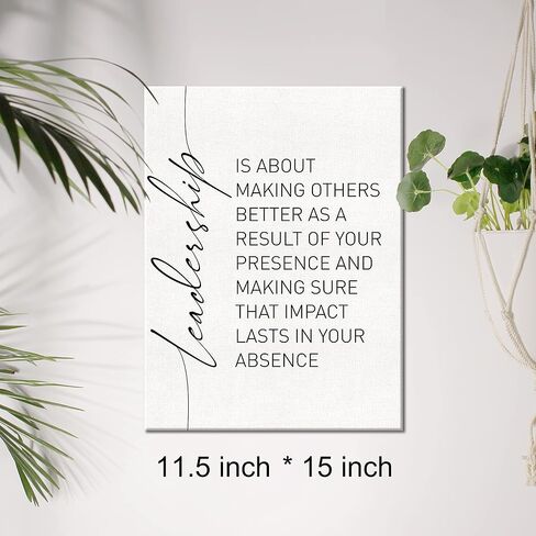 Leadership Quote Canvas Wall Art Motivational Leadership Canvas Print Painting Office Home Wall Decor Framed Leader Teacher Boss Gift 12x15 Inches （Black） in Saudi Arabia