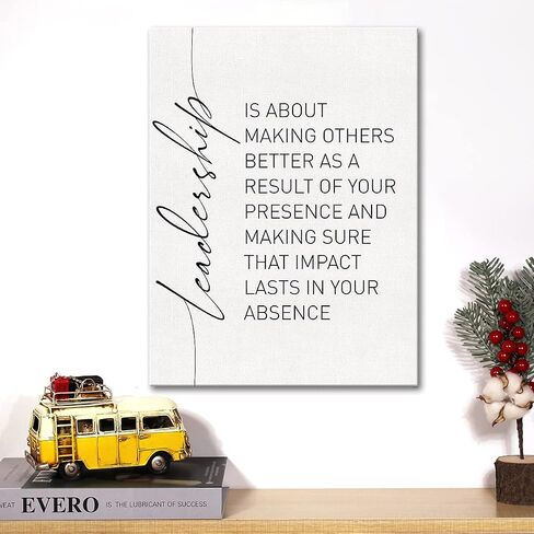 Leadership Quote Canvas Wall Art Motivational Leadership Canvas Print Painting Office Home Wall Decor Framed Leader Teacher Boss Gift 12x15 Inches （Black） in Saudi Arabia