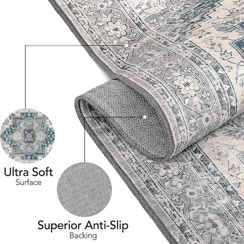 سجادة عداء عتيقة قابلة للغسل مقاس 2 × 6، سجادة حمام تقليدية غير قابلة للانزلاق، سجادة مطبخ غير قابلة للتساقط، سجادة مطبخ ناعمة لغسيل بهو الدخول in Kuwait