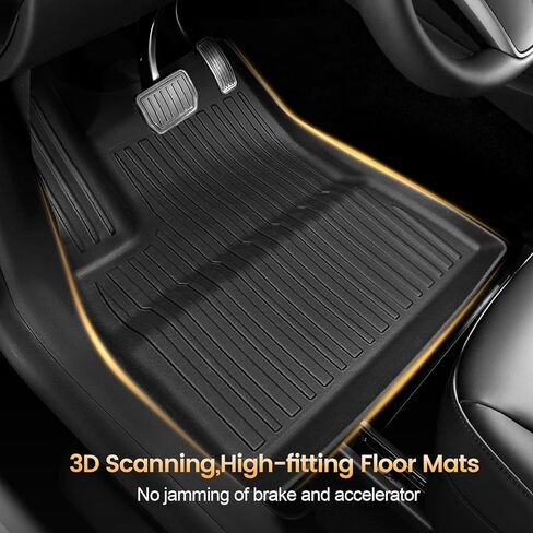 Tesla Model 3 Floor Mats Full Set, All Weather Floor mats for Tesla Model 3 2023 2022 2021, 3D TPE Anti-Slip Waterproof Floor Mat Cargo Liner Trunk Mat for Tesla Accessories, 6 PCS, Black in Saudi Arabia