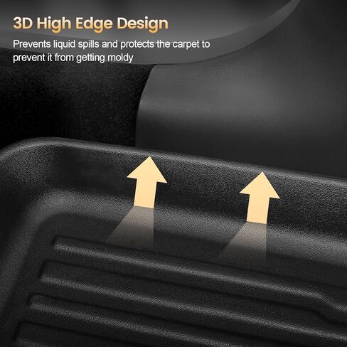 Tesla Model 3 Floor Mats Full Set, All Weather Floor mats for Tesla Model 3 2023 2022 2021, 3D TPE Anti-Slip Waterproof Floor Mat Cargo Liner Trunk Mat for Tesla Accessories, 6 PCS, Black in Saudi Arabia