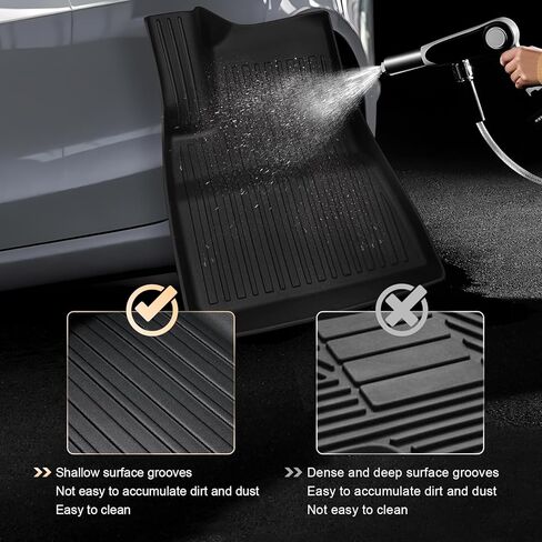 Tesla Model 3 Floor Mats Full Set, All Weather Floor mats for Tesla Model 3 2023 2022 2021, 3D TPE Anti-Slip Waterproof Floor Mat Cargo Liner Trunk Mat for Tesla Accessories, 6 PCS, Black in Saudi Arabia