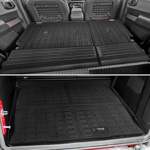 حصائر مطاطية مناسبة لجميع الأحوال الجوية متوافقة مع 2021 2022 2023 2024 Ford Bronco ذات 4 أبواب، سجادة أرضية بطانة البضائع الخلفية، سجادة مسند الظهر، مجموعة كاملة من ملحقات برونكو، سجادة حماية مقاومة للماء باللون الأسود in Kuwait