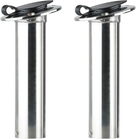 Amarine Made 2-Pack 15 درجة من الفولاذ المقاوم للصدأ حامل قضيب مقاوم لأشعة الشمس شديد التحمل مع غطاء وبطانة PVC سوداء in Saudi Arabia