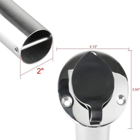 Amarine Made 2-Pack 15 درجة من الفولاذ المقاوم للصدأ حامل قضيب مقاوم لأشعة الشمس شديد التحمل مع غطاء وبطانة PVC سوداء in Saudi Arabia