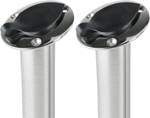 Amarine Made 2-Pack 15 درجة من الفولاذ المقاوم للصدأ حامل قضيب مقاوم لأشعة الشمس شديد التحمل مع غطاء وبطانة PVC سوداء in Saudi Arabia