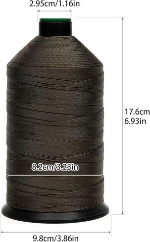 خيط نايلون مربوط قوي جدًا #69 Tex70 - 16 أونصة، 6000 ياردة، حل خياطة متعدد الاستخدامات للجلود والمفروشات وإصلاح القماش والمزيد (رمادي فاتح) in Saudi Arabia