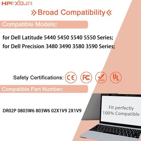 DR02P بطارية كمبيوتر محمول بديلة لـ Dell Latitude 5440 Latitude 5540 Precision 3480 Precision3580 Series 2X1V9 02X1V9 803W6 0803W6 in Saudi Arabia