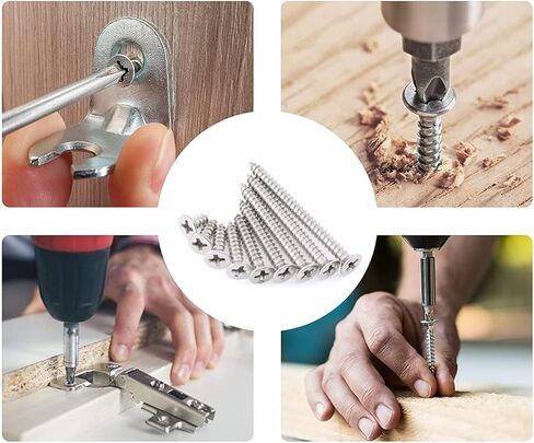 240 قطعة #6 × 5/16 بوصة، 3/8 بوصة، 1/2 بوصة، 5/8 بوصة، 3/4 بوصة، 1 بوصة، 1-1/4 بوصة، 1-3/8 بوصة، 1-1/ مسامير حفر ذاتية التنصت برأس مسطح/غاطس من الفولاذ المقاوم للصدأ 304 مقاس 2 بوصة، مجموعة متنوعة من مسامير الخشب M3.5 in Kuwait