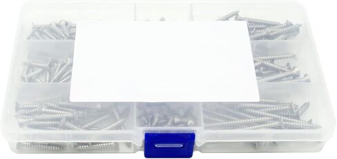 240 قطعة #6 × 5/16 بوصة، 3/8 بوصة، 1/2 بوصة، 5/8 بوصة، 3/4 بوصة، 1 بوصة، 1-1/4 بوصة، 1-3/8 بوصة، 1-1/ مسامير حفر ذاتية التنصت برأس مسطح/غاطس من الفولاذ المقاوم للصدأ 304 مقاس 2 بوصة، مجموعة متنوعة من مسامير الخشب M3.5 in Kuwait