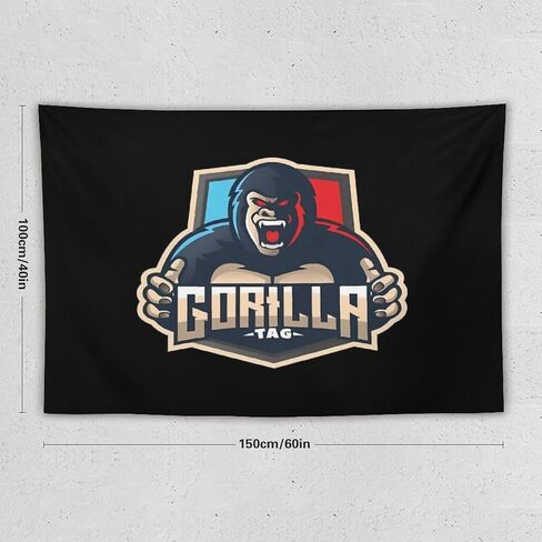 Dazkqbl Gorilla Tag Pfp Maker Gorilla Logo VR مضحك غاضب الأزرق الغوريلا نسيج ملصق فني خلفية الجدار شنقا ديكورات المنزل غرفة النوم غرفة المعيشة كلية النوم ديكور 40 بوصة * 60 بوصة in Kuwait
