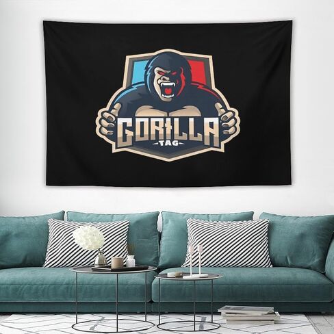 Dazkqbl Gorilla Tag Pfp Maker Gorilla Logo VR مضحك غاضب الأزرق الغوريلا نسيج ملصق فني خلفية الجدار شنقا ديكورات المنزل غرفة النوم غرفة المعيشة كلية النوم ديكور 40 بوصة * 60 بوصة in Kuwait