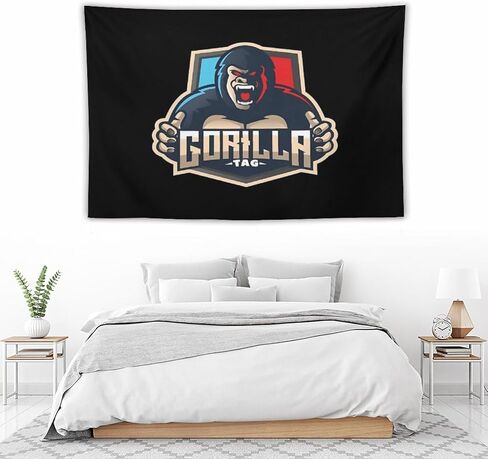 Dazkqbl Gorilla Tag Pfp Maker Gorilla Logo VR مضحك غاضب الأزرق الغوريلا نسيج ملصق فني خلفية الجدار شنقا ديكورات المنزل غرفة النوم غرفة المعيشة كلية النوم ديكور 40 بوصة * 60 بوصة in Kuwait