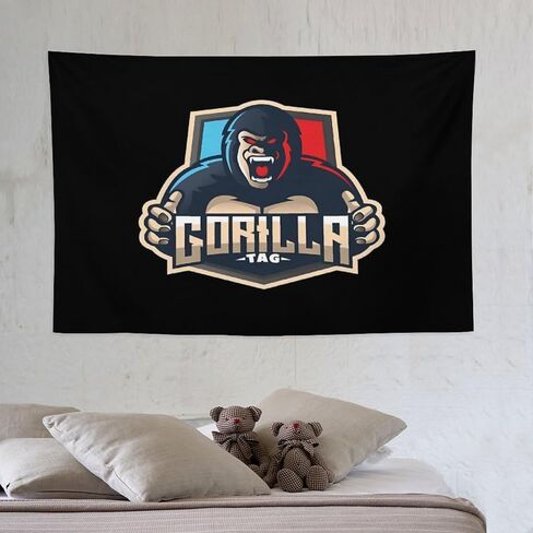 Dazkqbl Gorilla Tag Pfp Maker Gorilla Logo VR مضحك غاضب الأزرق الغوريلا نسيج ملصق فني خلفية الجدار شنقا ديكورات المنزل غرفة النوم غرفة المعيشة كلية النوم ديكور 40 بوصة * 60 بوصة in Kuwait