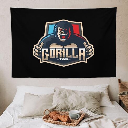 Dazkqbl Gorilla Tag Pfp Maker Gorilla Logo VR مضحك غاضب الأزرق الغوريلا نسيج ملصق فني خلفية الجدار شنقا ديكورات المنزل غرفة النوم غرفة المعيشة كلية النوم ديكور 40 بوصة * 60 بوصة in Kuwait