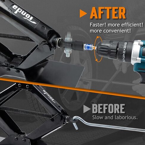 محول مقبس مقص TONDA مع محول مقبس الصدمات، محول مثقاب جاك المقطورة لمثاقب تأثير 1/2 بوصة أو مفتاح ربط 13/16 بوصة، سهل الرفع، أسود in Kuwait