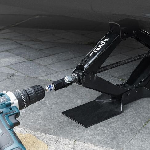 محول مقبس مقص TONDA مع محول مقبس الصدمات، محول مثقاب جاك المقطورة لمثاقب تأثير 1/2 بوصة أو مفتاح ربط 13/16 بوصة، سهل الرفع، أسود in Kuwait