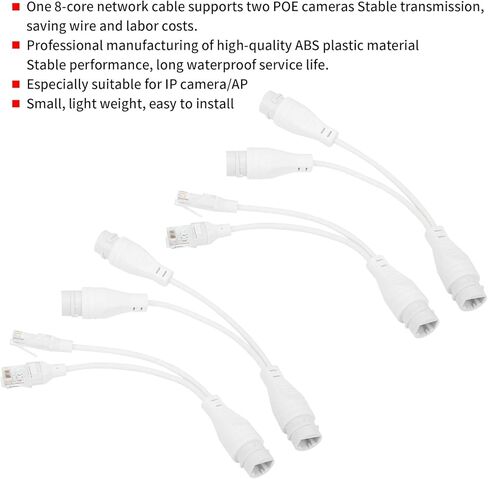 مجموعتان من كابلات مقسم POE - محول مقسم PoE مقاوم للماء من BesCable، مقاوم للمطر، طاقة خارجية عبر مقسم إيثرنت لكاميرا المراقبة IP، نقطة وصول لاسلكية وهاتف VoIP in Kuwait