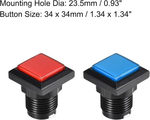 MECCANIXITY 23.5mm Momentary Push Button Switch 1 NO LED Light Micro Switch Red Blue 5 Set in Saudi Arabia