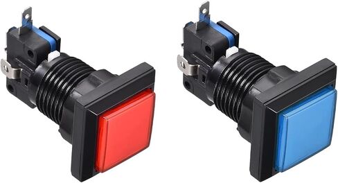 MECCANIXITY 23.5mm Momentary Push Button Switch 1 NO LED Light Micro Switch Red Blue 5 Set in Saudi Arabia